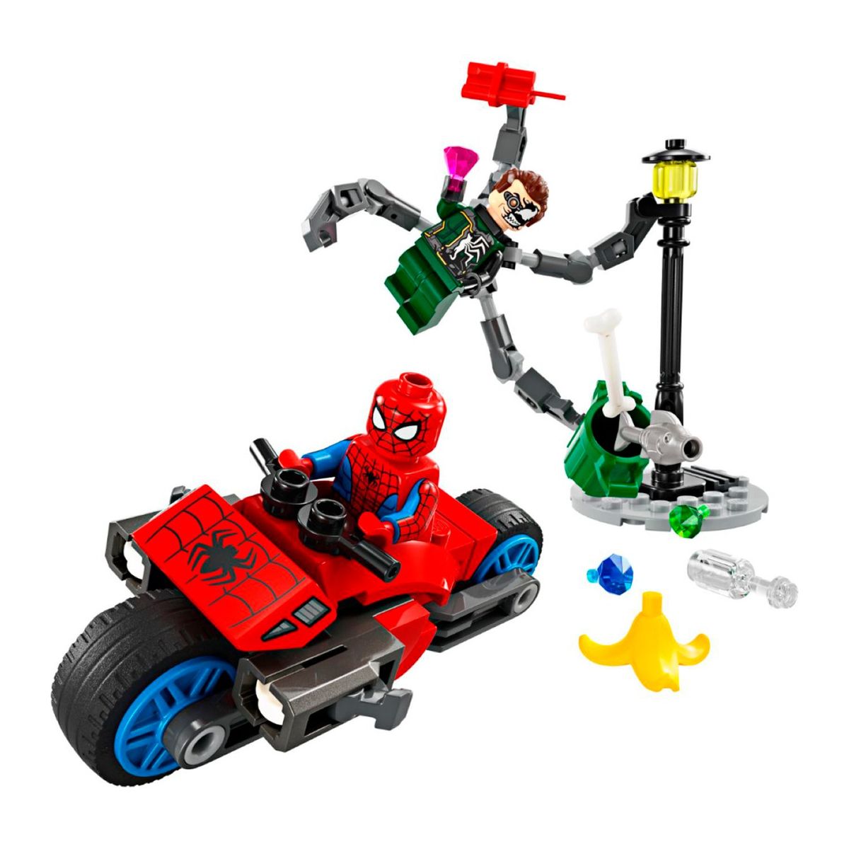 LEGO - Set de Lego Persecucion Moto SpiderMan por 77 Piezas para mayores 6 años