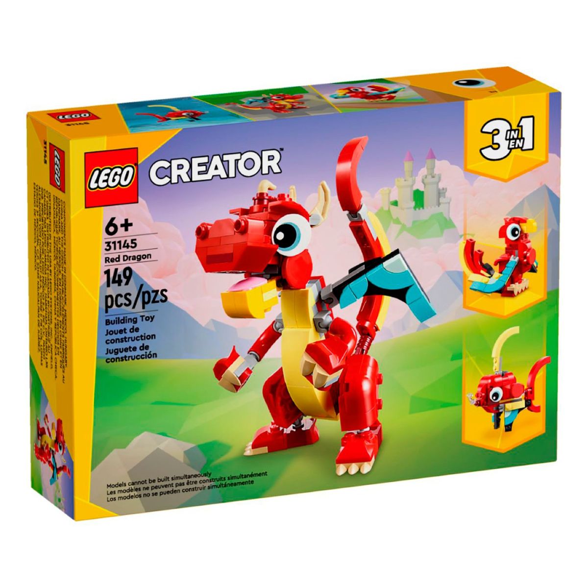 LEGO - Set de Lego DRAGON ROJO por 149 Piezas para mayores 6 años