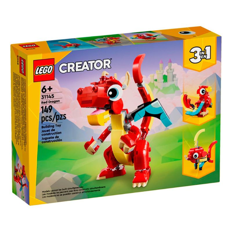 LEGO - Set de Lego DRAGON ROJO por 149 Piezas para mayores 6 años
