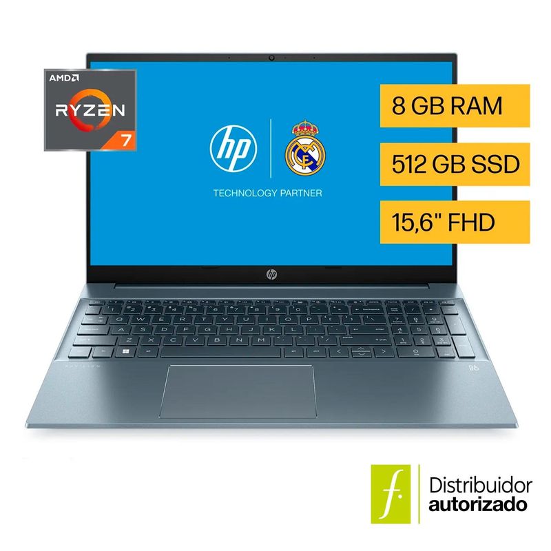 HP - Portátil HP Pavilion | AMD Ryzen 7 | 8GB RAM | 512GB SSD Almacenamiento| Windows 11 | 15.6 pulgadas | 15-eh3004la| Computador portátil
