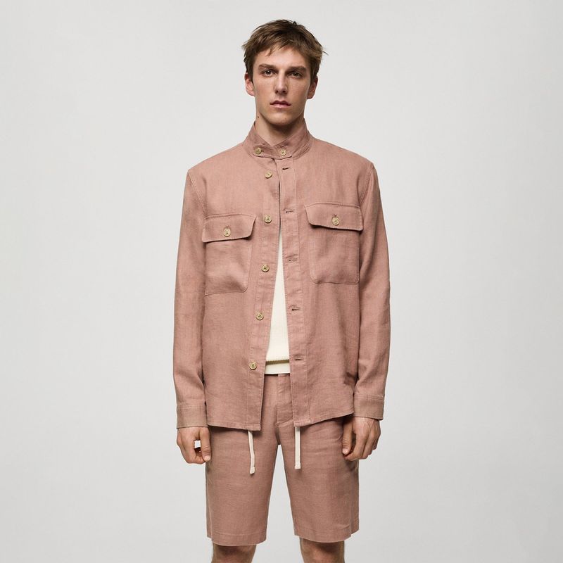 MANGO - Sobrecamisa Hombre de Lino MANGO