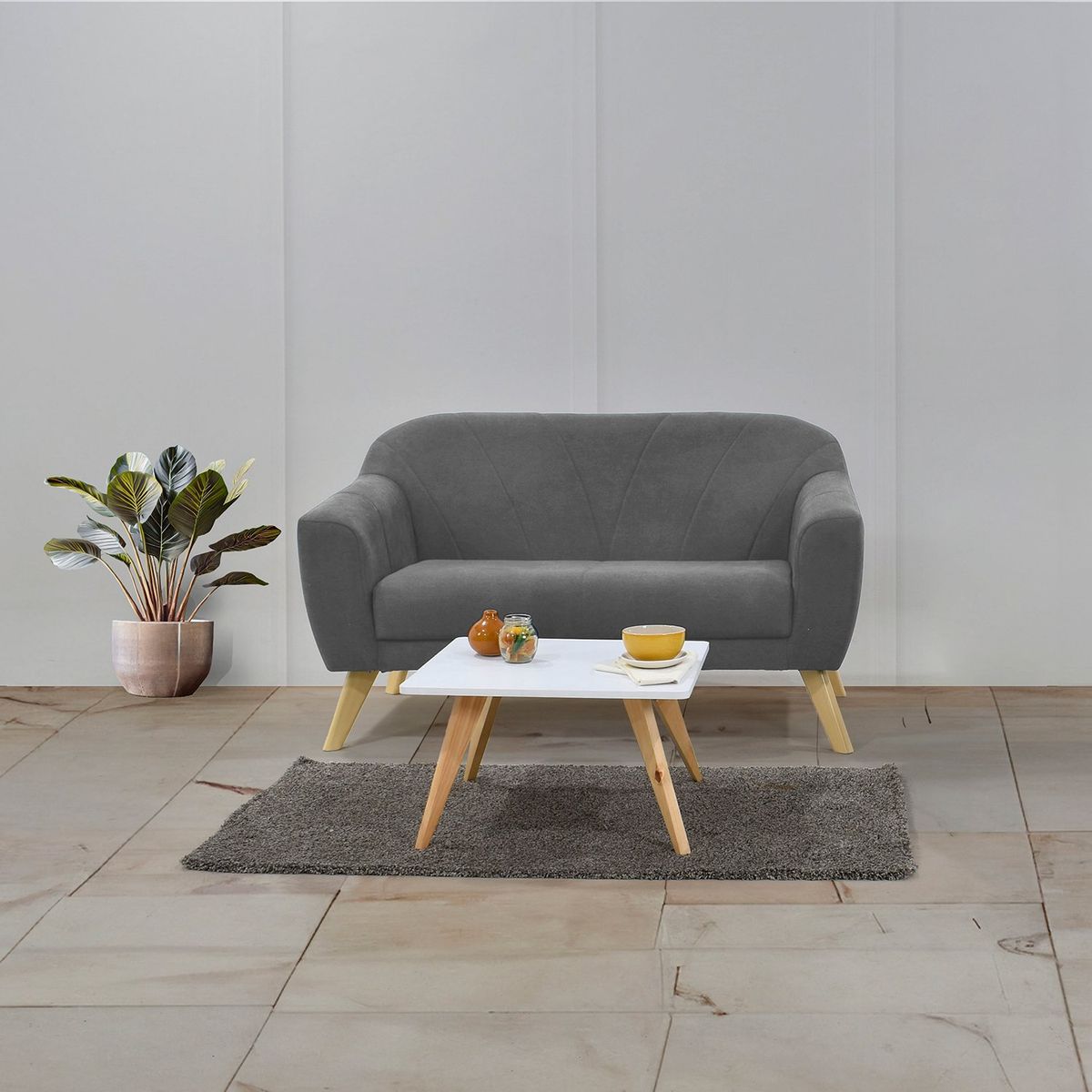 MICA - Sofá Poliéster 2 puestos TOURZA