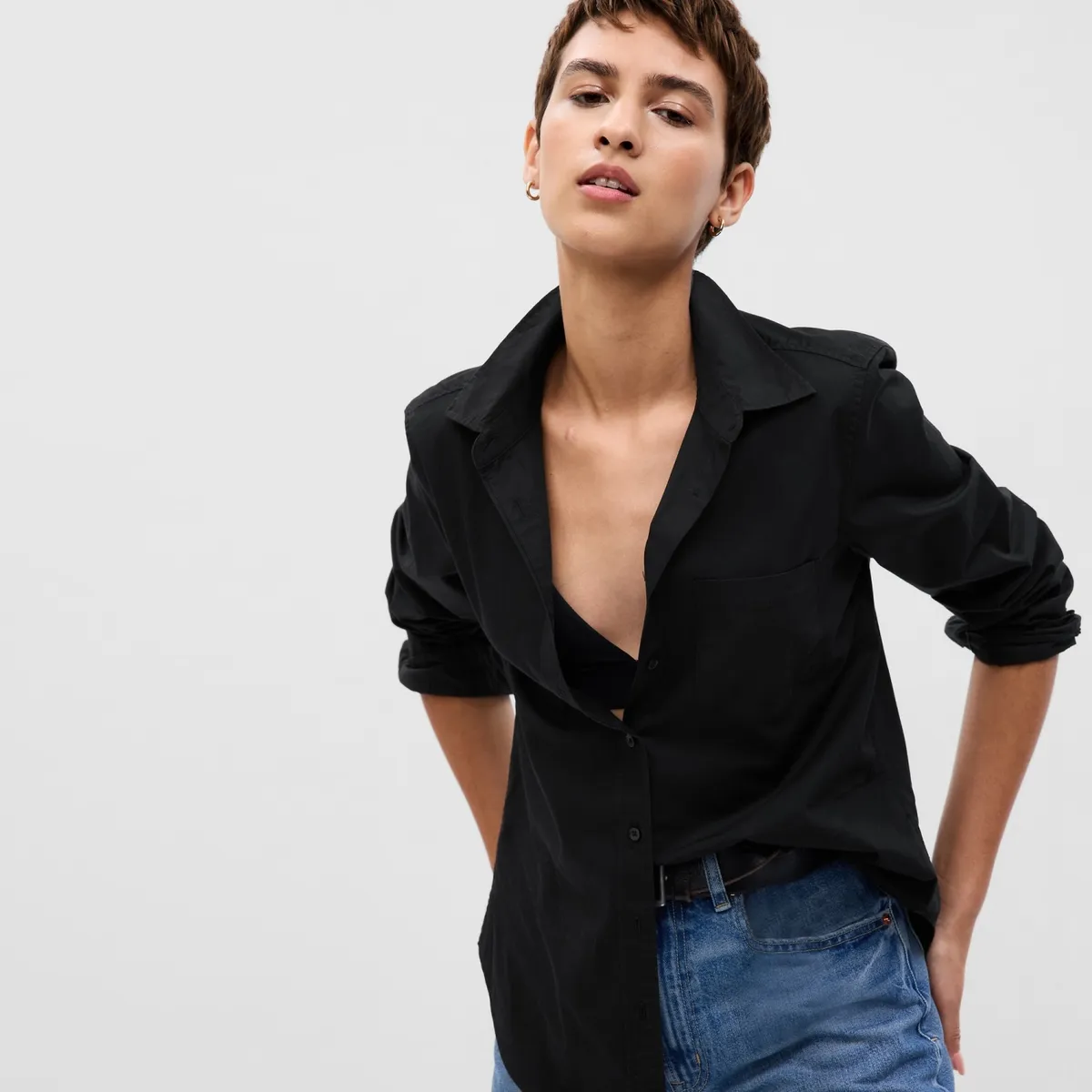 GAP - Camisa Mujer Manga larga De Algodón orgánico GAP