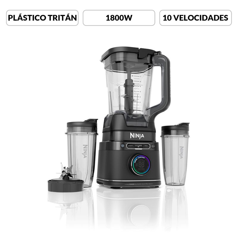 NINJA - Licuadora Ninja Inteligente Detect Power Pro con 2 vasos 1.800 W 10 Velocidades TB301 | Controla Velocidad y Potencia según Tamaño y Tipo de Alimento