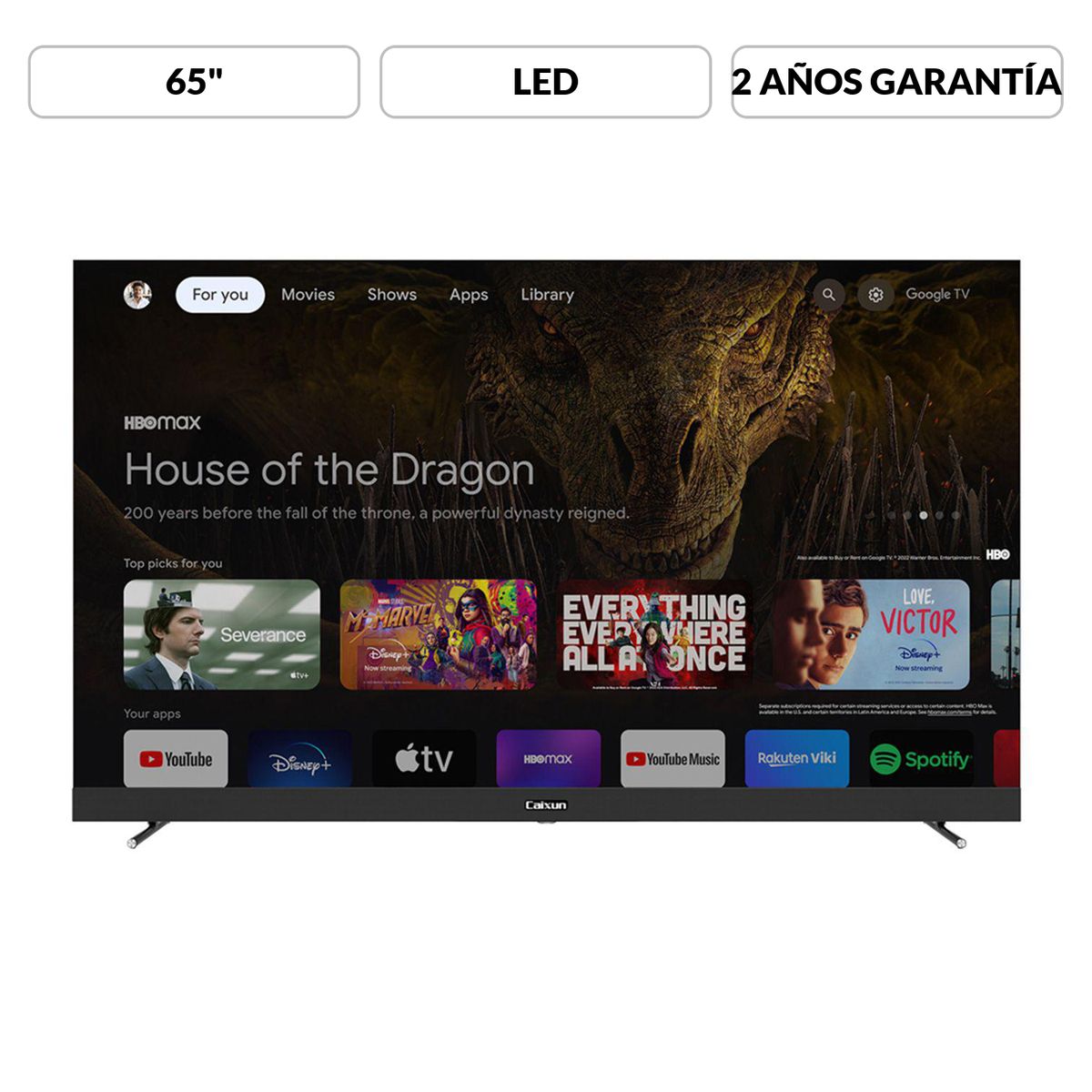 CAIXUN - Televisor Caixun | 65 pulgadas LED 4K UHD | C65VSUG