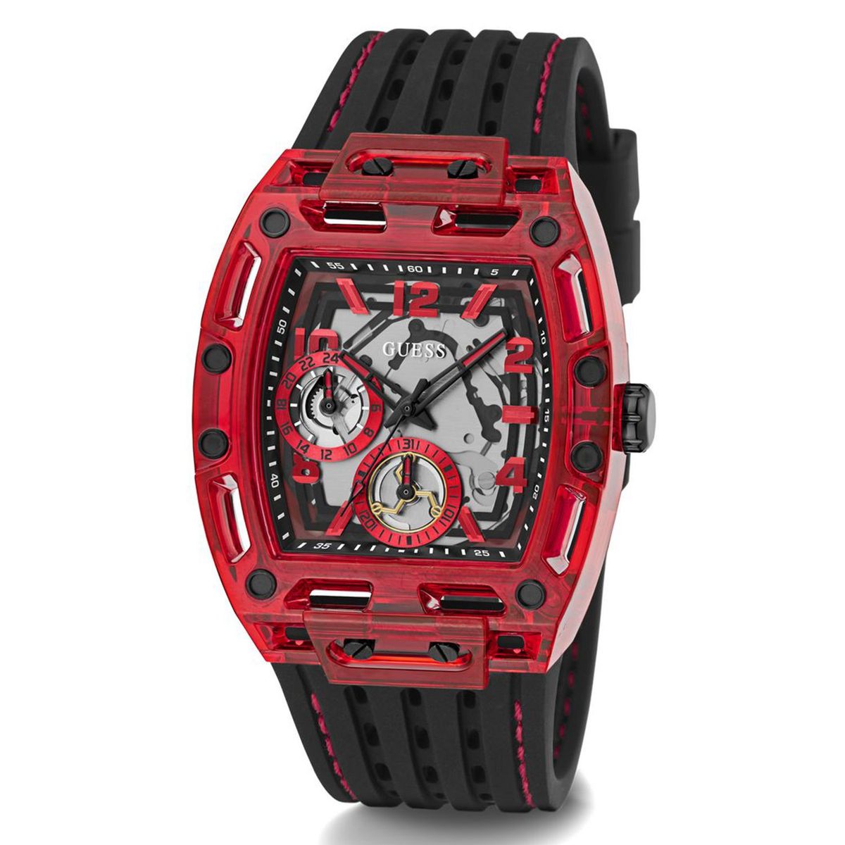 GUESS - Reloj Guess Hombre PHOENIX. Reloj Silicona Negro GW0499G4