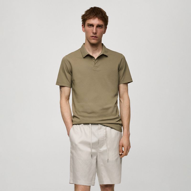 MANGO - Camiseta polo Hombre Manga corta Slim de Algodón MANGO