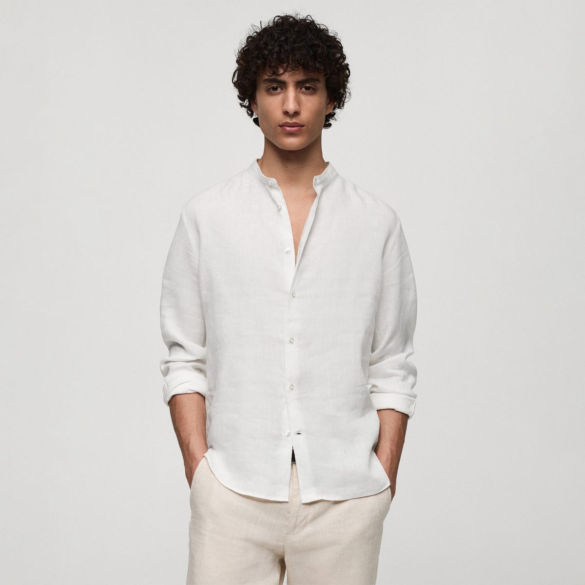 MANGO - Camisa Hombre Manga larga de Lino MANGO