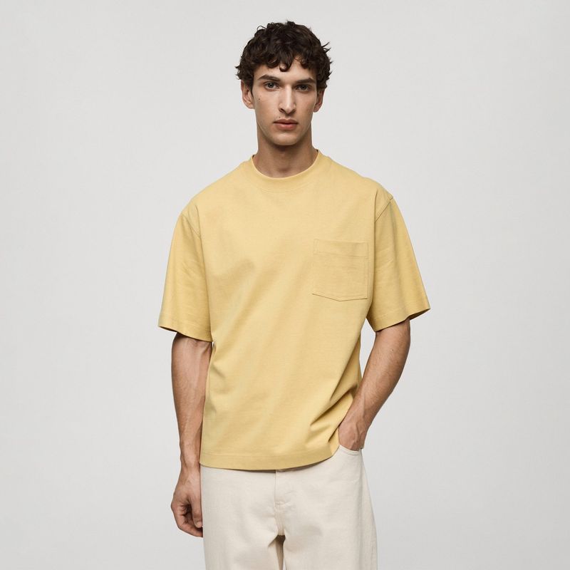 MANGO - Camiseta Hombre Manga corta de Algodón MANGO