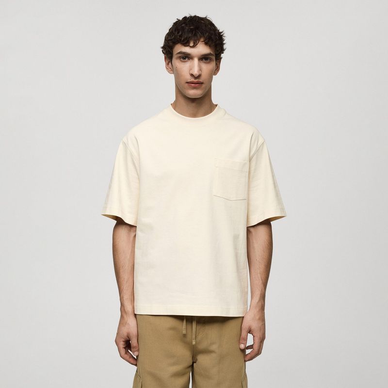 MANGO - Camiseta Hombre Manga corta de Algodón MANGO