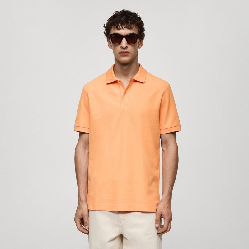 MANGO - Camiseta polo Hombre Manga corta de Algodón MANGO