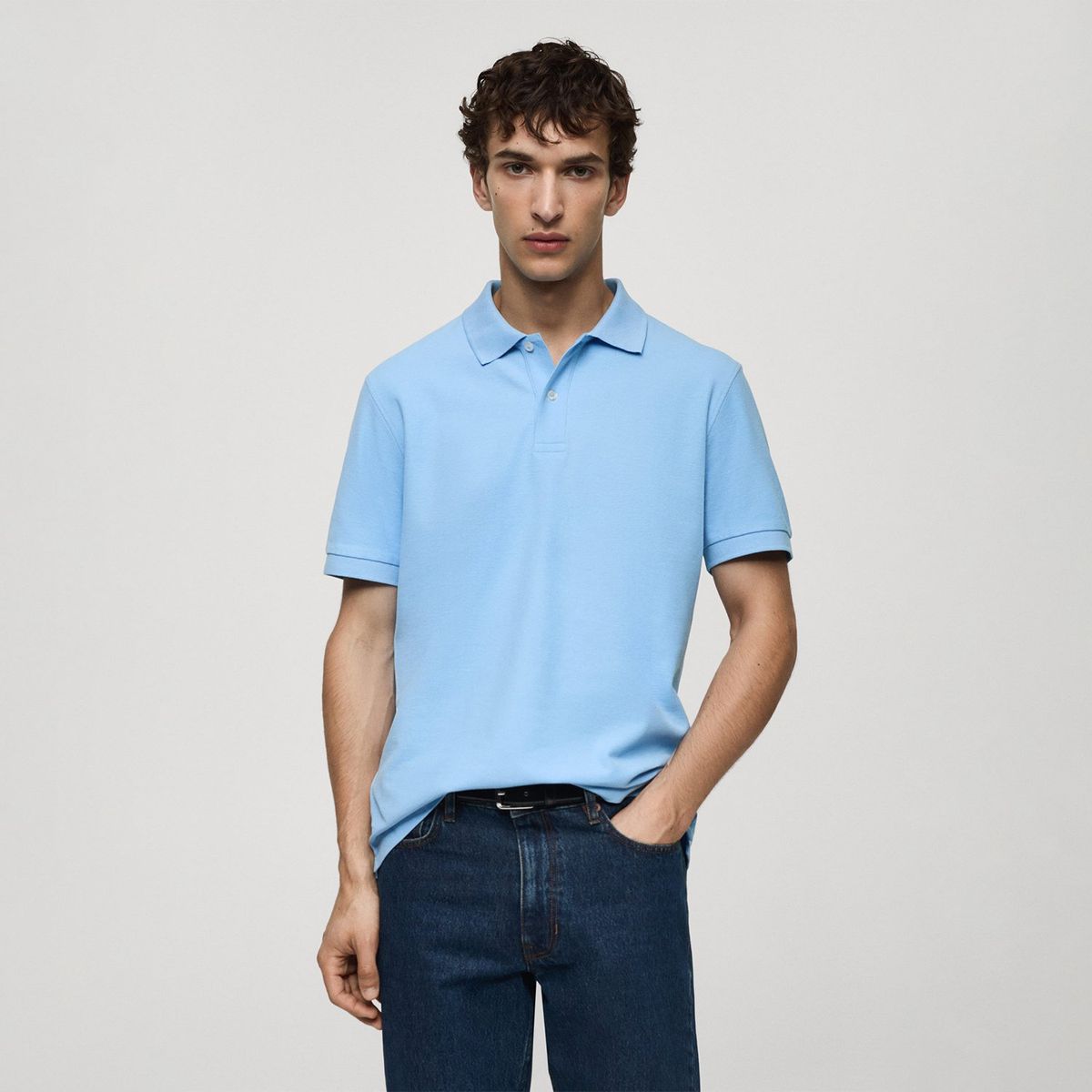 MANGO - Camiseta polo Hombre Manga corta de Algodón MANGO