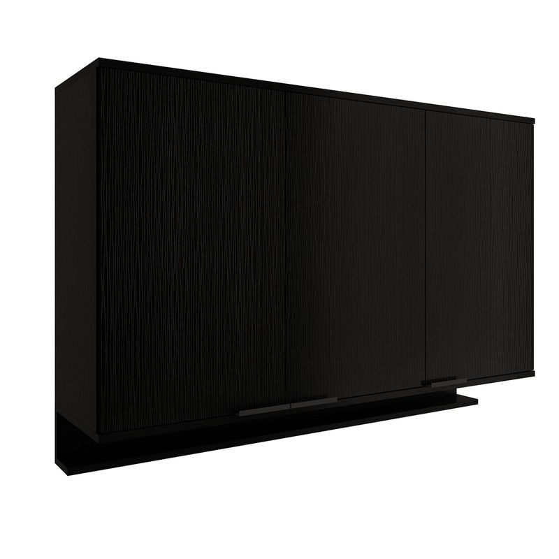 BERTOLINI - Mueble Superior Multiuso Cocina 120 cm MDP 3 Puertas Negro.