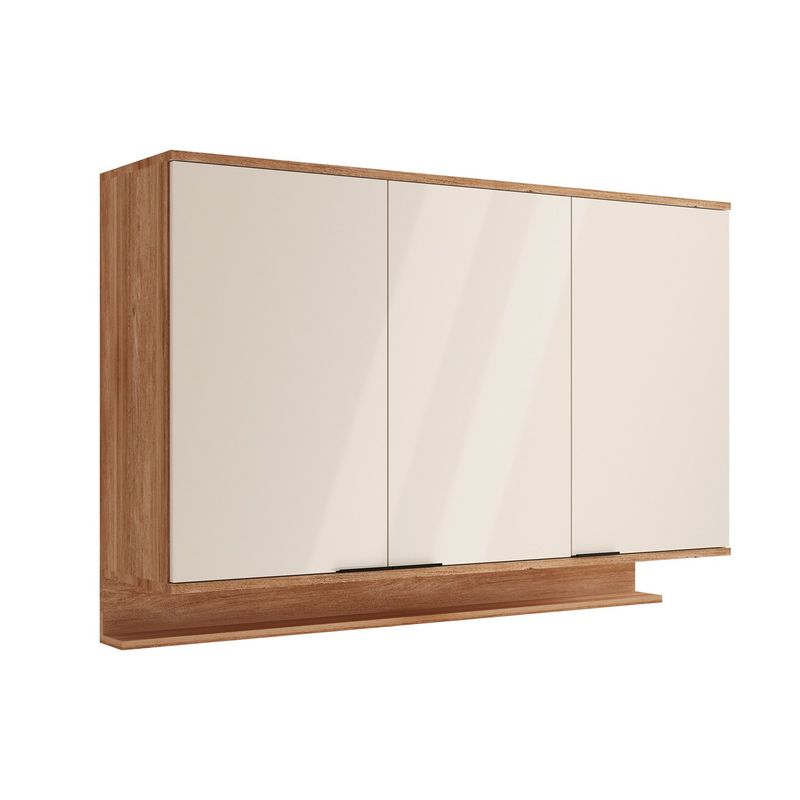 BERTOLINI - Mueble Superior Multiuso Cocina 120 cm MDP 3 Puertas Freijo con blanco.