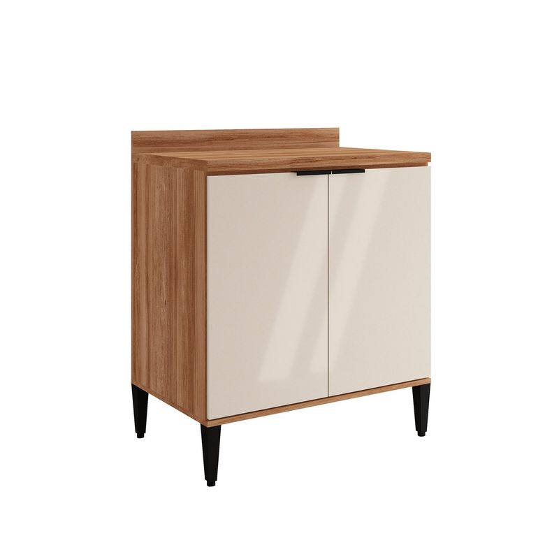 BERTOLINI - Mueble Inferior Bertolini De 80 cm Con Mesón En MDP Freijo con Blanco