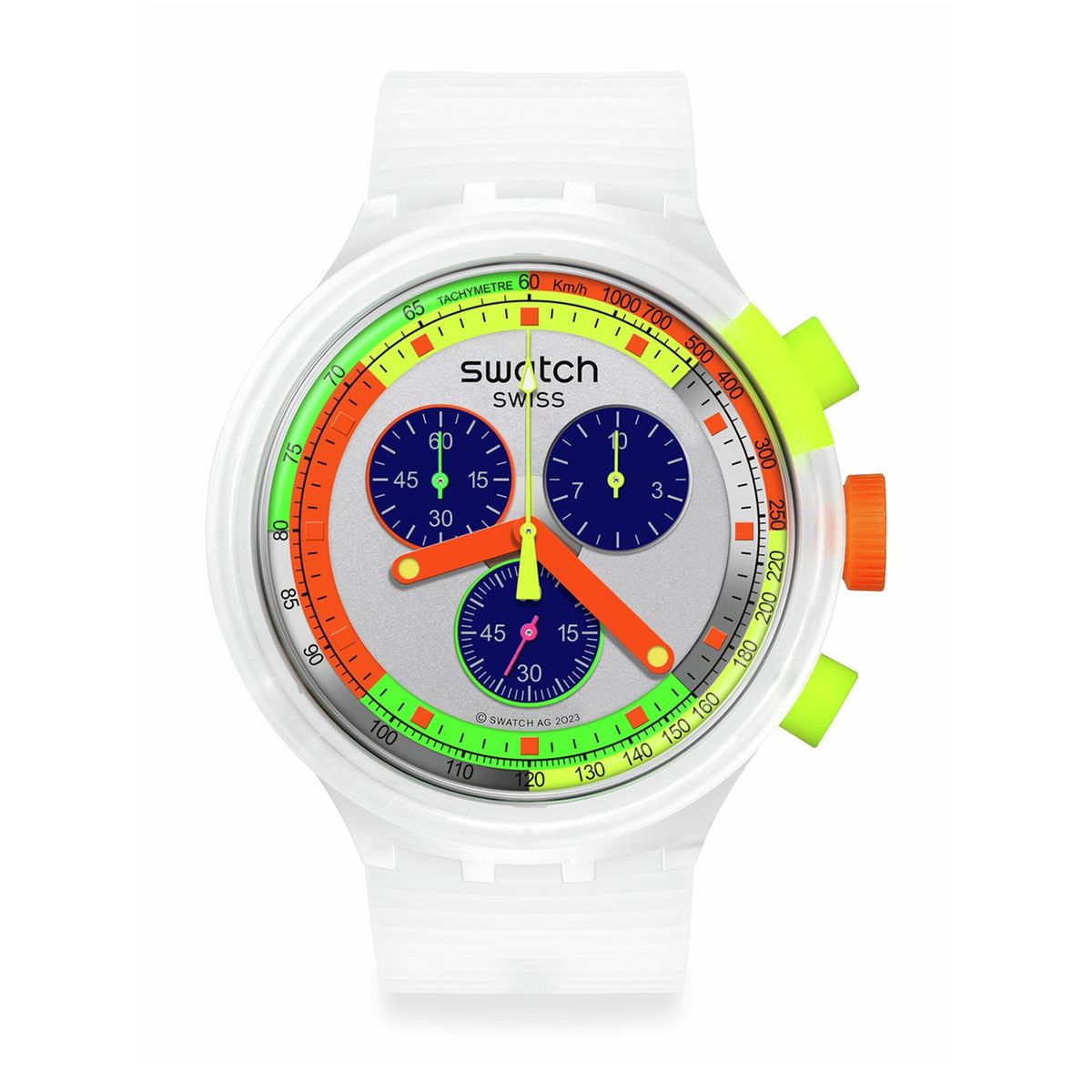 SWATCH - Reloj Swatch Unisex NEON JELLY. Reloj Silicona Blanco SB02K100