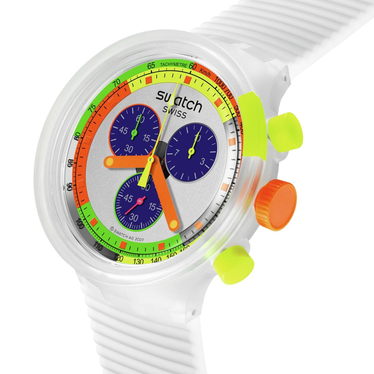 SWATCH - Reloj Swatch Unisex NEON JELLY. Reloj Silicona Blanco SB02K100