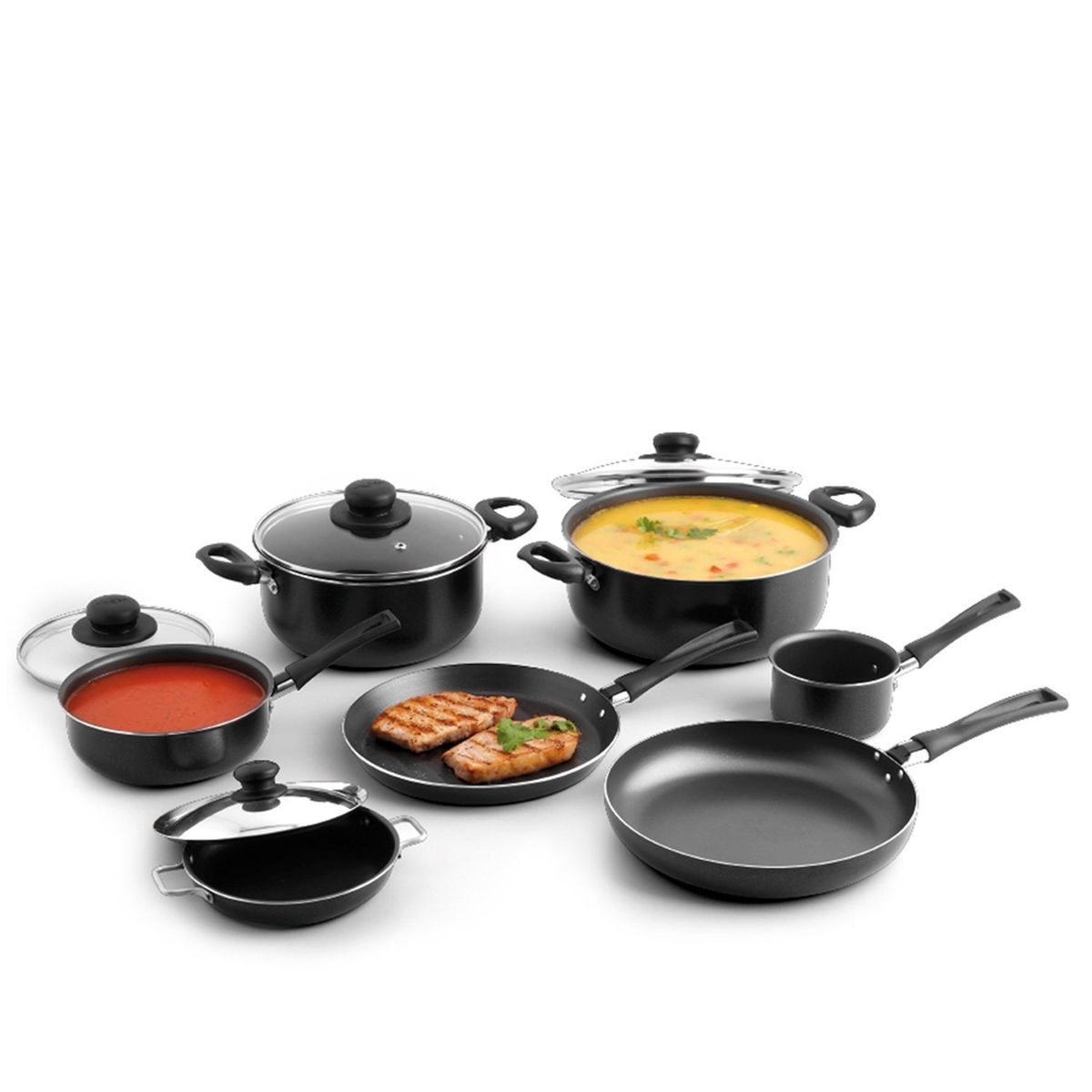 UNIVERSAL - Juegos de ollas antiadherente Universal L39135 Aluminio 11 piezas