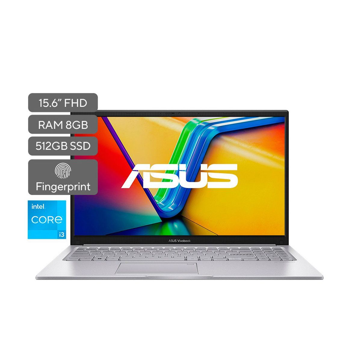 ASUS - Portátil ASUS Vivobook 15 | Intel Core i3 | 8GB de RAM | 512GB SSD de almacenamiento | Windows 11 |15.6 Pulgadas | X1504ZA-NJ1198W |  Computador portátil