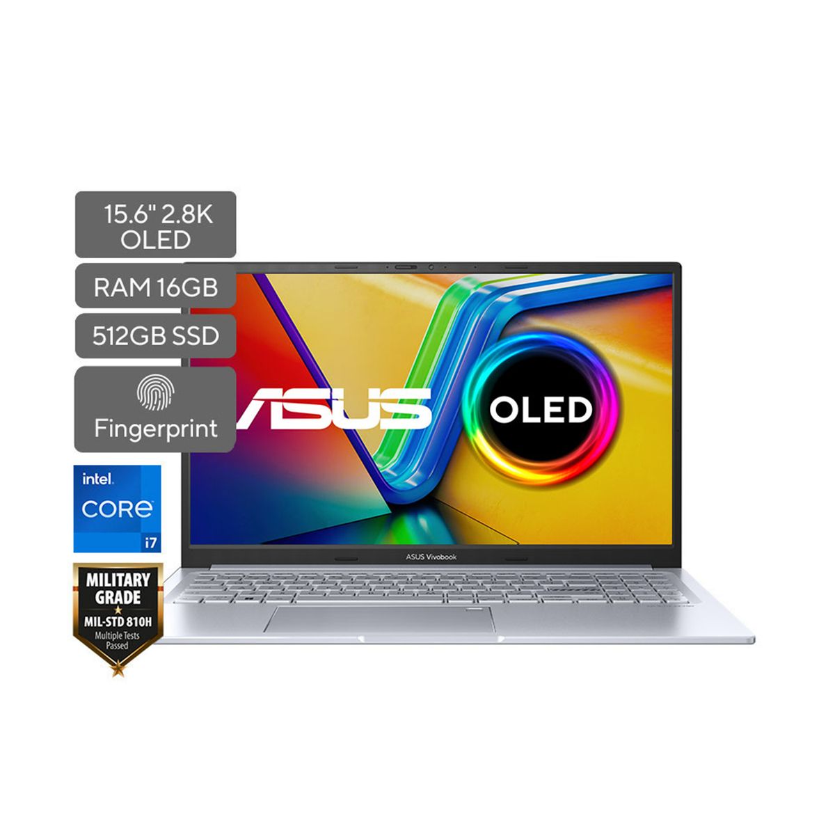 ASUS - Portátil ASUS Vivobook 15X OLED | Intel Core i7 | 16GB de RAM | 512GB SSD de almacenamiento | Windows 11 |15.6 Pulgadas | K3504VA-MA531W |  Computador portátil
