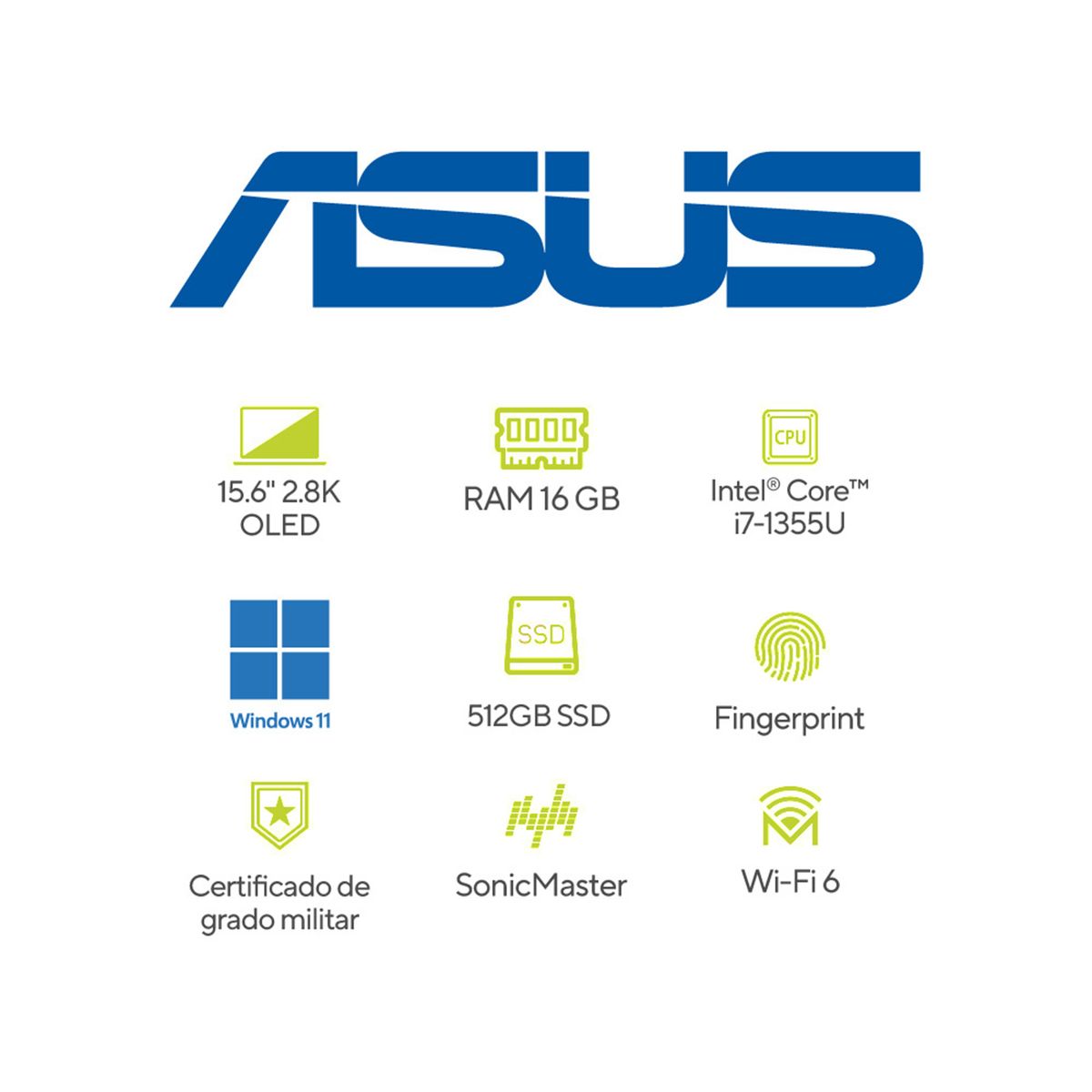 ASUS - Portátil ASUS Vivobook 15X OLED | Intel Core i7 | 16GB de RAM | 512GB SSD de almacenamiento | Windows 11 |15.6 Pulgadas | K3504VA-MA531W |  Computador portátil