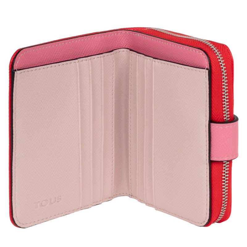 Billetera pequeña roja New Dubai Saffiano TOUS