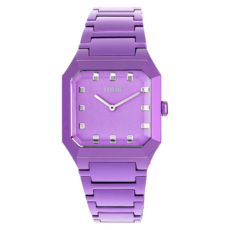 TOUS - Reloj analógico con brazalete de aluminio lila Karat Squared