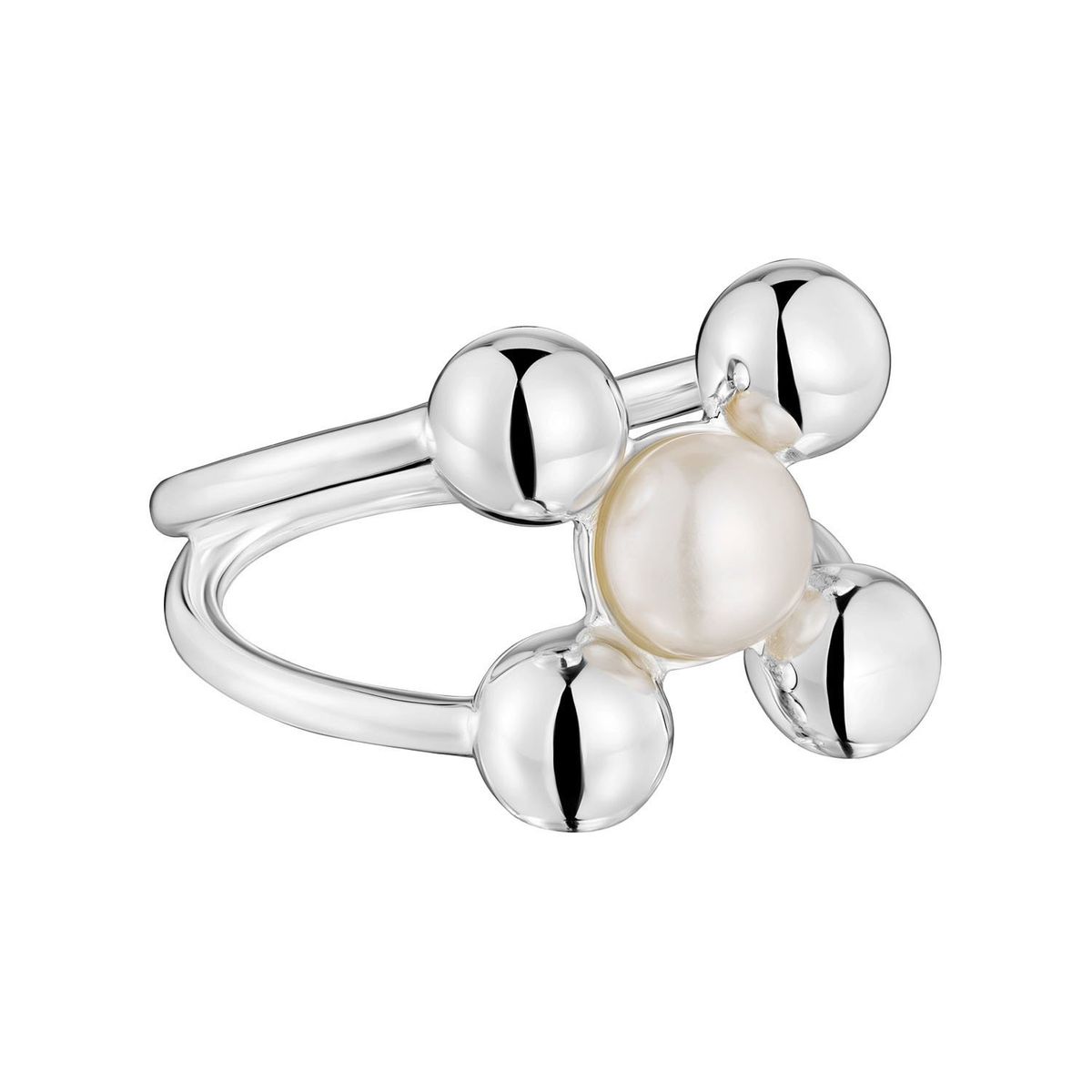 TOUS - Anillo grande motivos de plata y perla cultivada Sugar Party