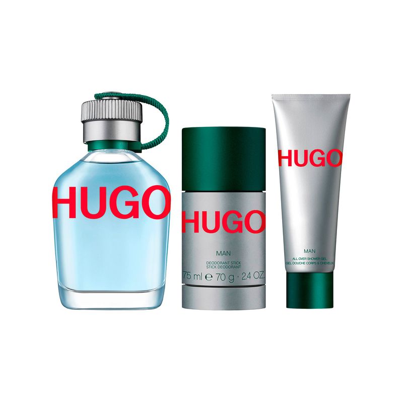 HUGO BOSS - Set Perfume Hombre Hugo Man Hugo Boss: Perfume Hugo Man EDT 125 Ml + Desodorante en barra Hugo Man 75 Ml + Hugo Man Shower Gel 50 Ml