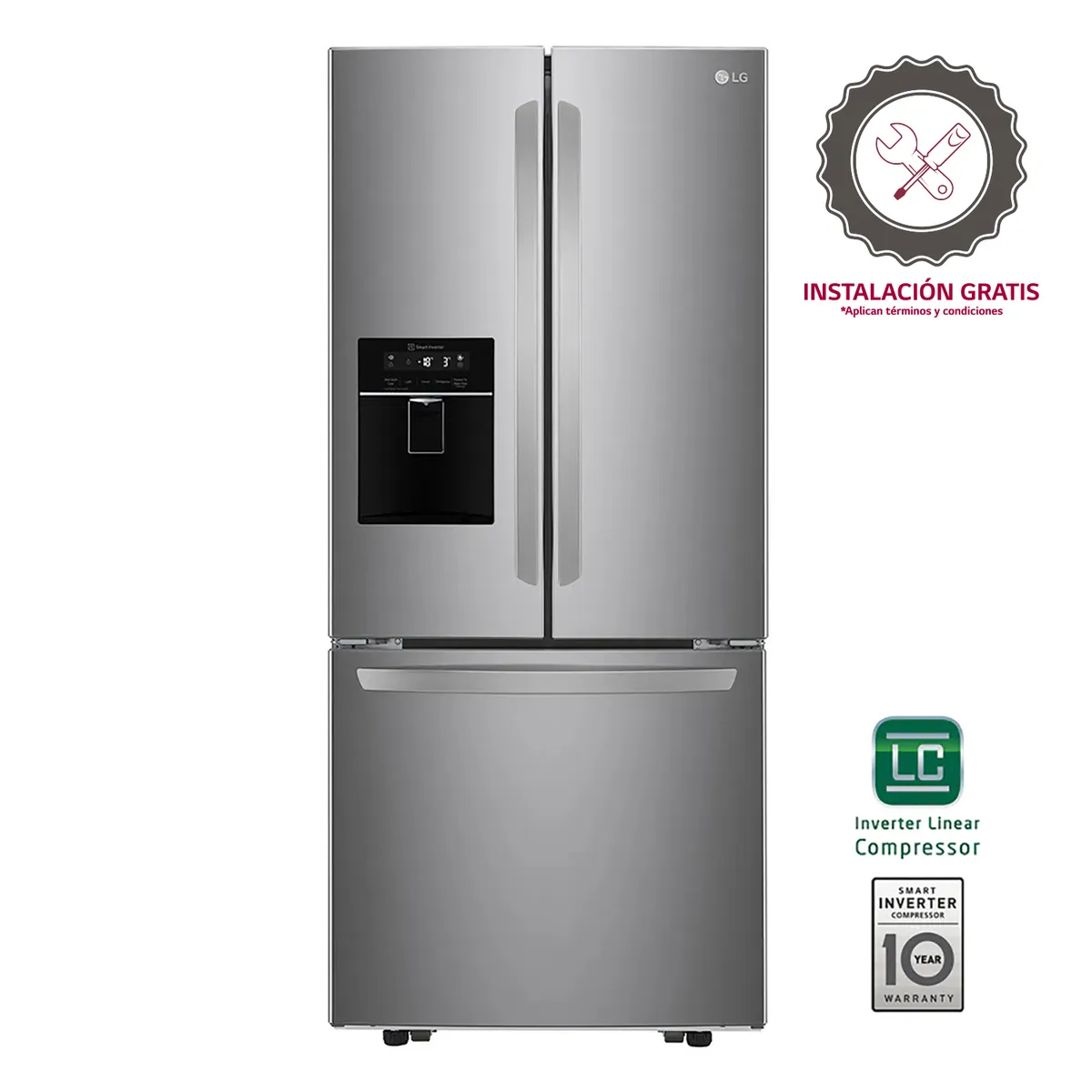 LG - Nevecón French door LG 618 lt Netos LM22SGP.APZCCLM