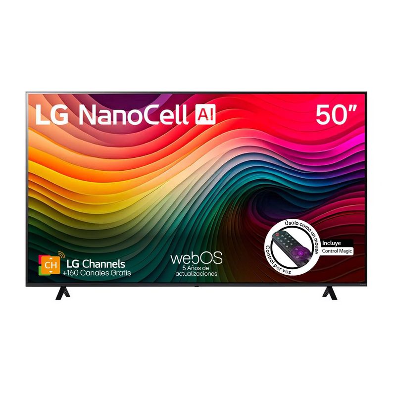 LG - Televisor LG NANO CELL 50 pulgadas 4K UHD Smart TV AI webOS24, 50NANO80TSA