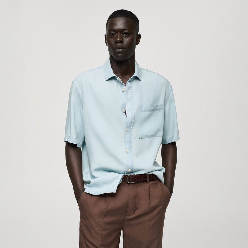 MANGO - Camisa Hombre Manga corta MANGO