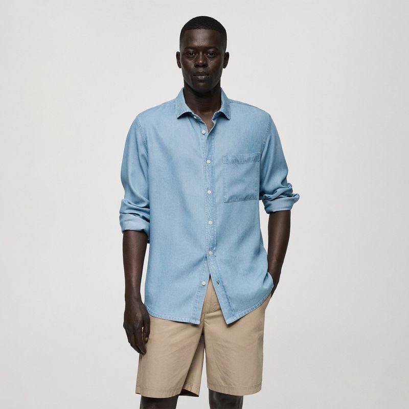 MANGO - Camisa Hombre Manga larga MANGO