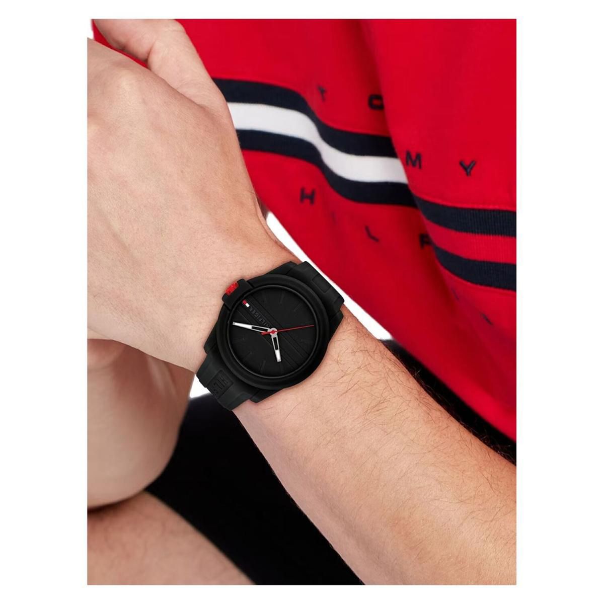TOMMY HILFIGER - Reloj Tommy Hilfiger Hombre 1710596 . Reloj Silicona Negro