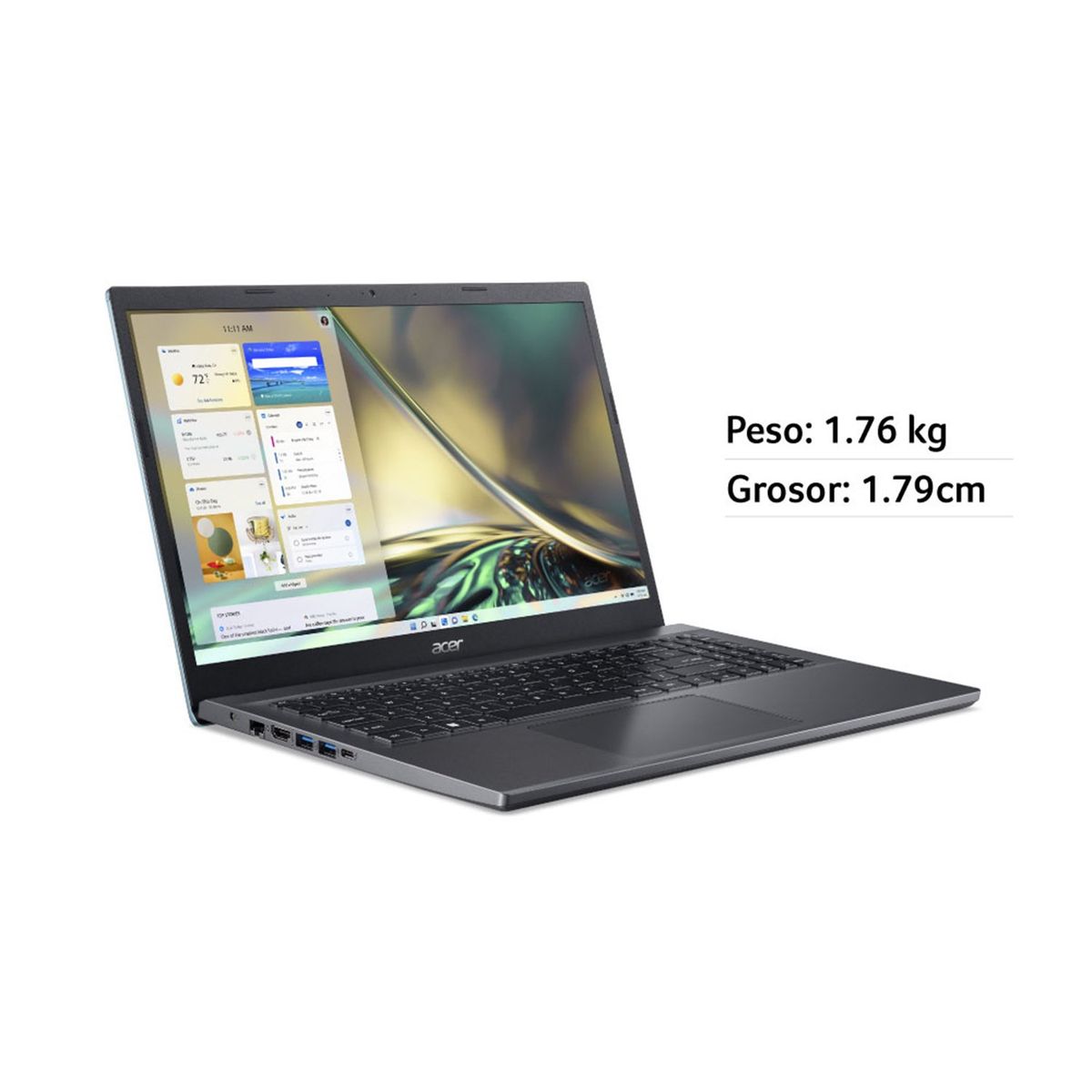 ACER - Portátil Aspire 5 Acer | Intel Core i5 | 16GB de RAM | 512GB SSD de Almacenamiento | Windows 11 | Pantalla 15,6 pulgadas | A515-57-54XV | Computador portátil