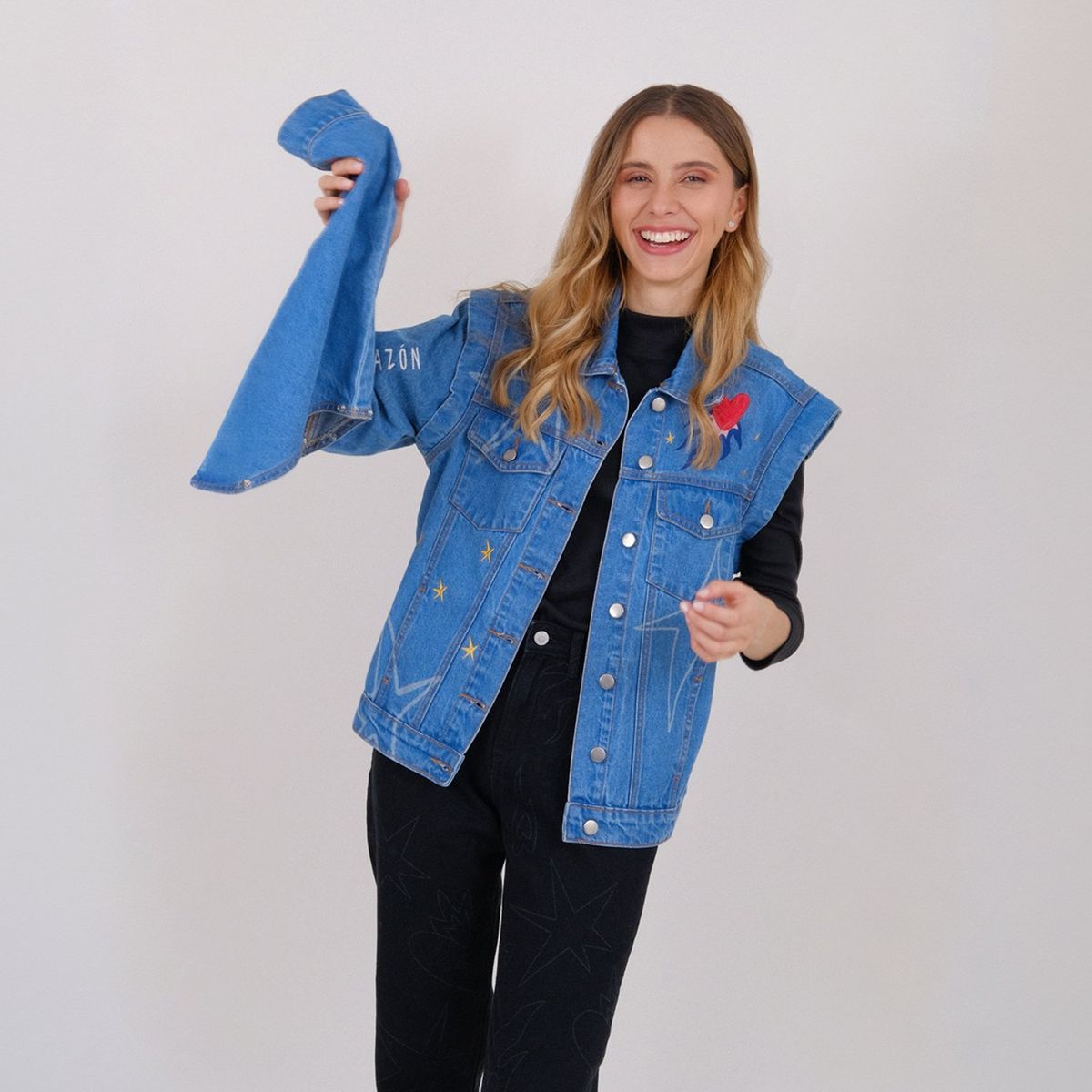 JULIANA SANCHEZ - Chaqueta de jean Mujer con Bordado JULIANA SANCHEZ