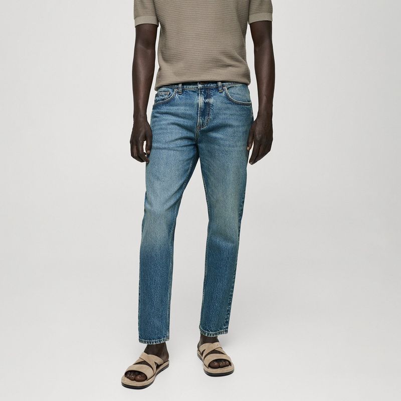 MANGO - Jean 5 Bolsillos Hombre Ben Tapered de Algodón MANGO