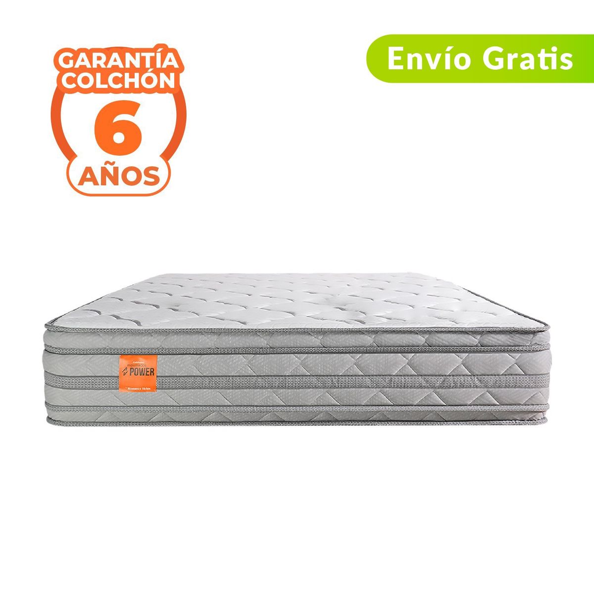 COLCHONES ROMANCE RELAX - Colchón Semidoble Firme con Pillow Espumado Power Mercurio 120 x 190 cm + Sabanas Romance Relax