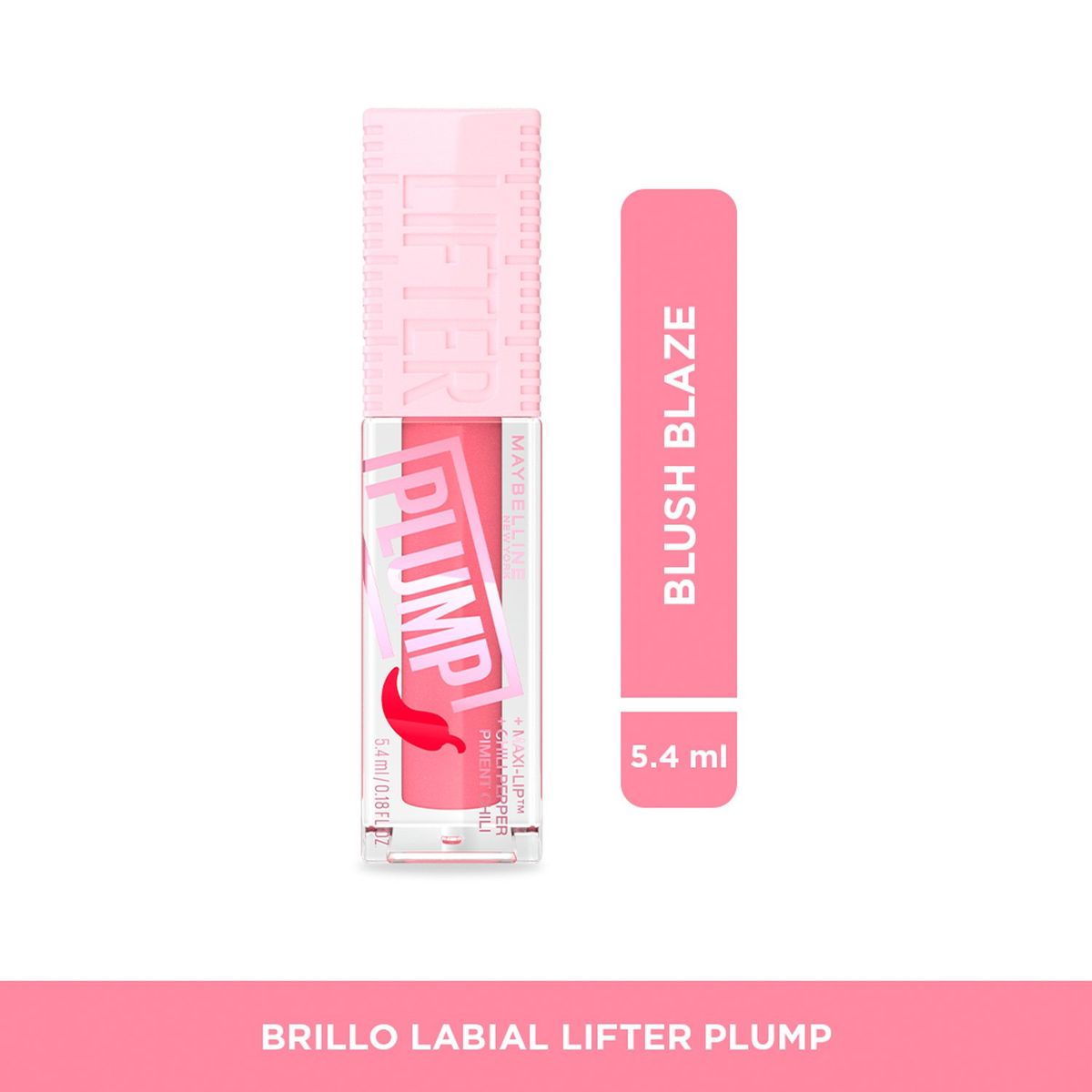 MAYBELLINE - Brillo labial LIFTER GLOSS PLUMP HOT HONEY Maybelline 5.4 ML