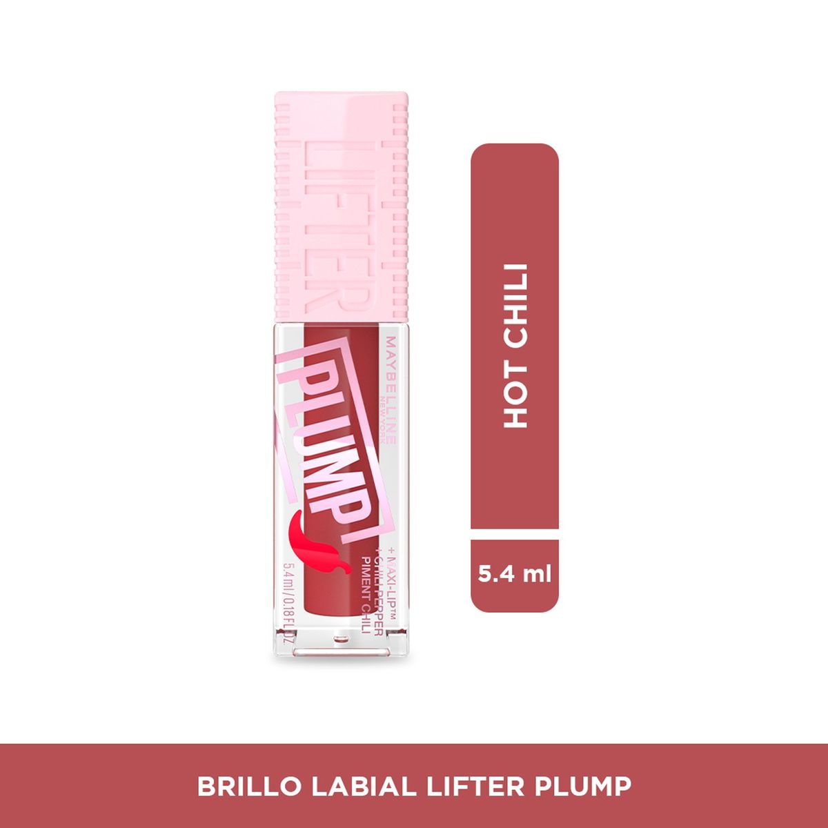MAYBELLINE - Brillo labial LIFTER GLOSS PLUMP HOT HONEY Maybelline 5.4 ML