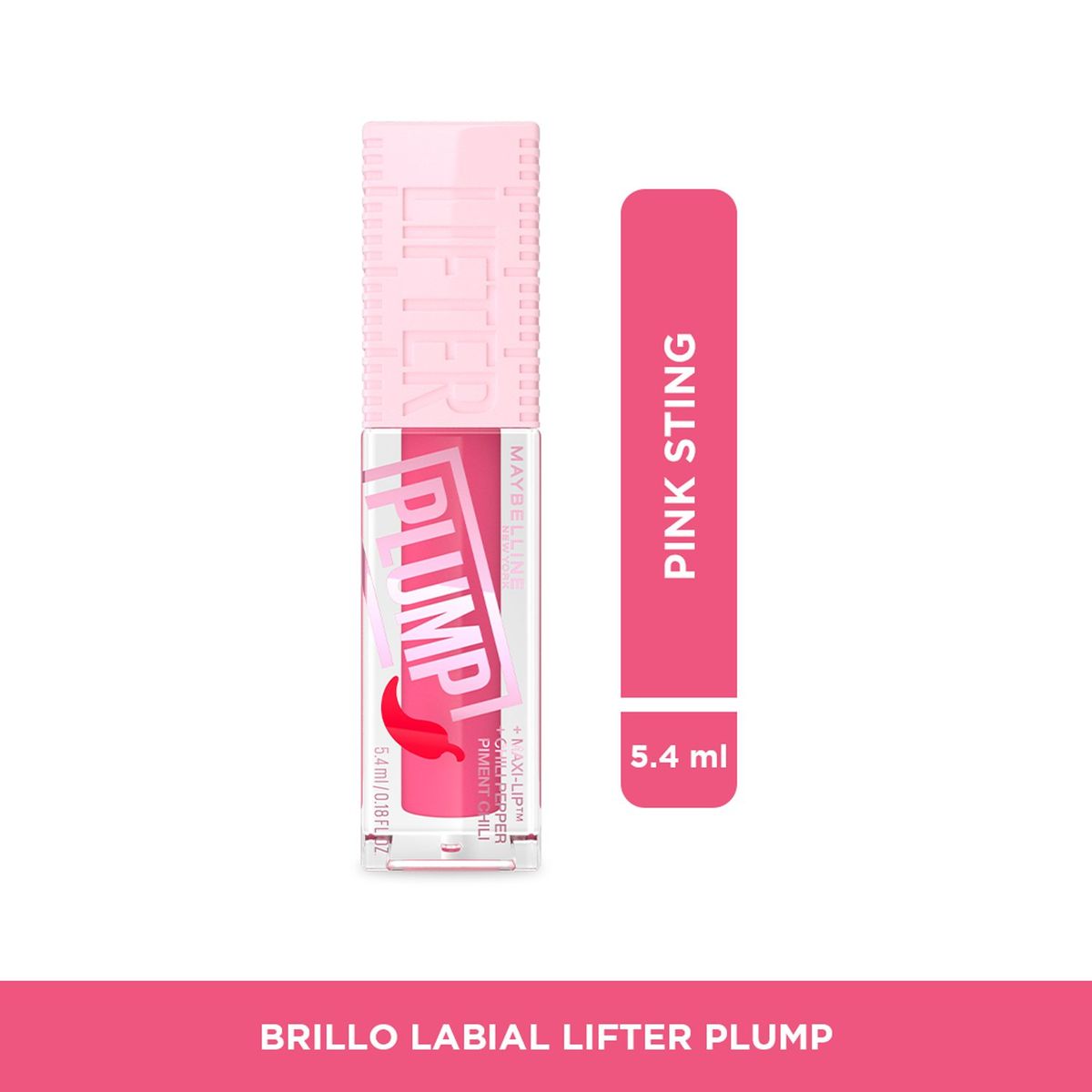 MAYBELLINE - Brillo labial LIFTER GLOSS PLUMP HOT HONEY Maybelline 5.4 ML