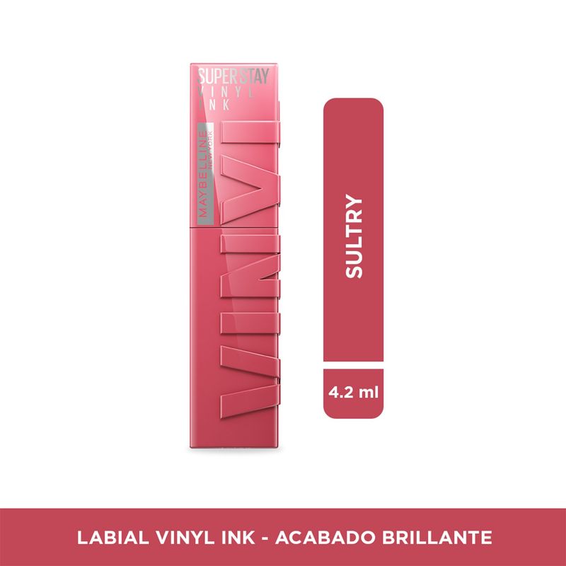 MAYBELLINE - Labial larga duración LABIAL VINYL INK PINK STRIKING Maybelline 4.2 ML