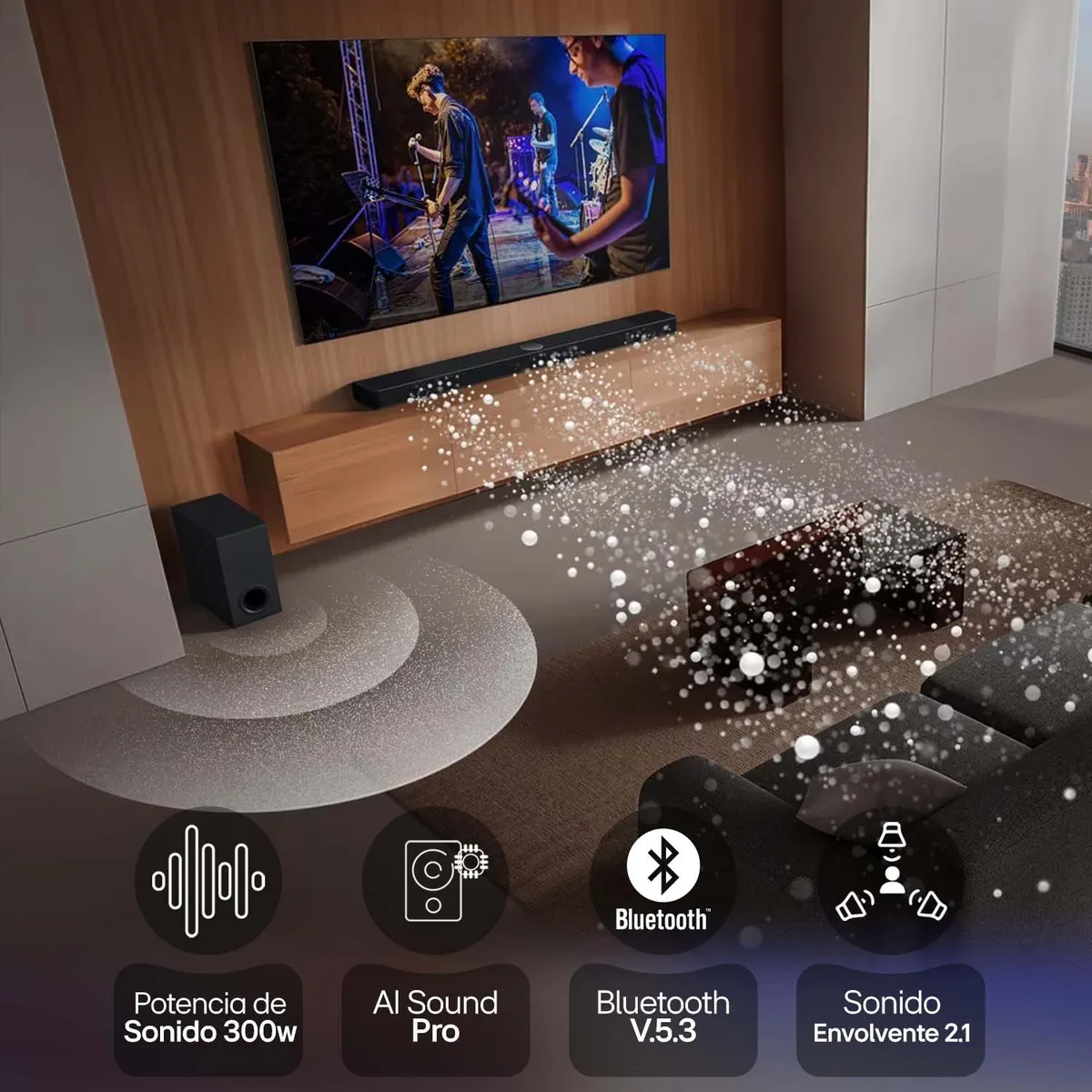 LG - Barra de Sonido LG Bluetooth 300W RMS AI Sound Pro S40T