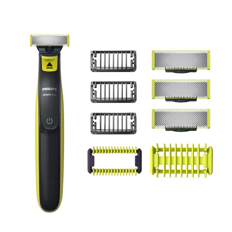 PHILIPS - Set de Afeitadora Inalámbrica Recargable Philips | OneBlade | Accesorios Afeitado Corporal QP2724/10 + QP630/51