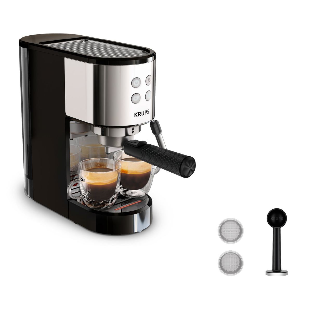 KRUPS - Cafetera Espresso Manual KRUPS Divine | 15 Bares | Espumador de leche