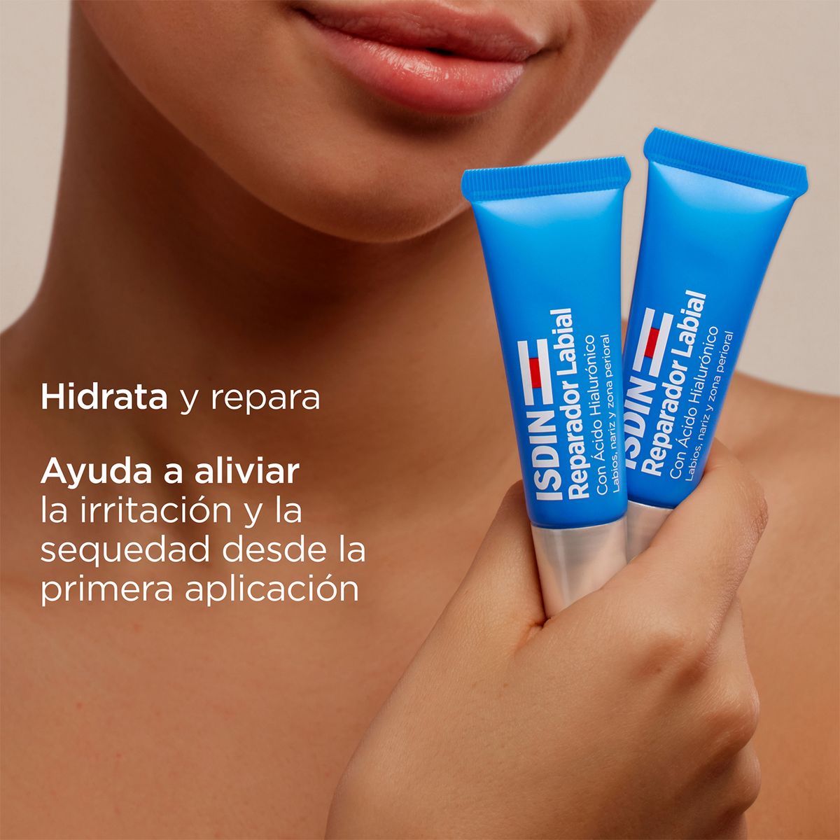 ISDIN - Bálsamo Reparador Labial fluido - Reparador labial con ácido hialurónico. Protege y repara los labios Isdin Todo tipo de piel