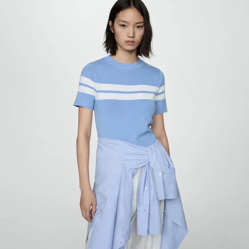 MANGO - Saco Mujer de Rayas Ajustado MANGO