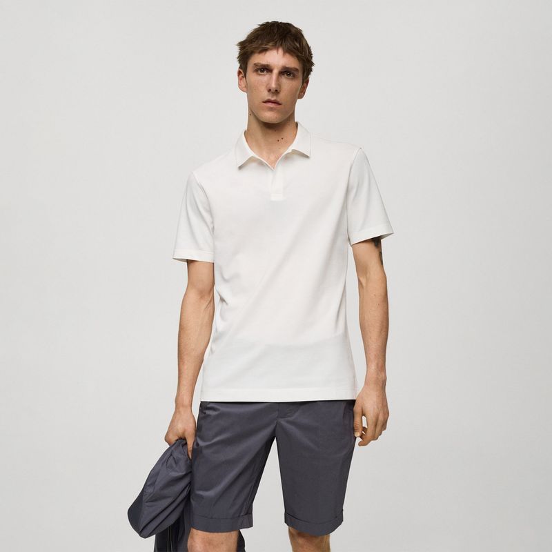 MANGO - Camiseta polo Hombre Manga corta Slim de Algodón MANGO