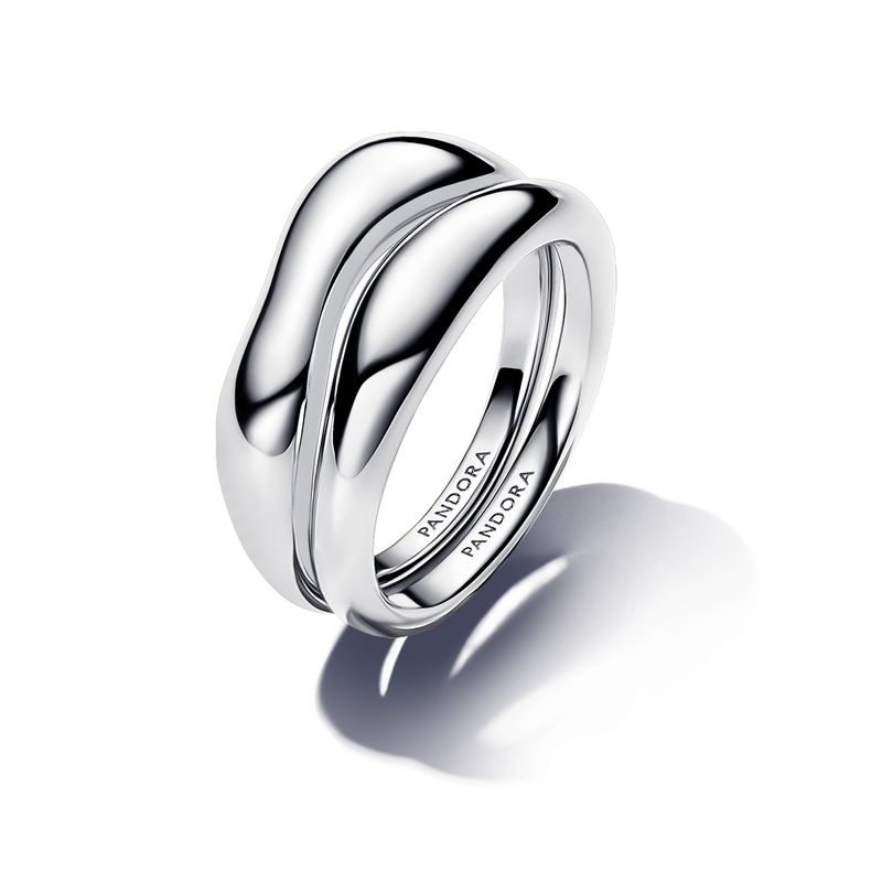 PANDORA - Anillos Pandora Combinables Forma Organica Plata Esterlina 
