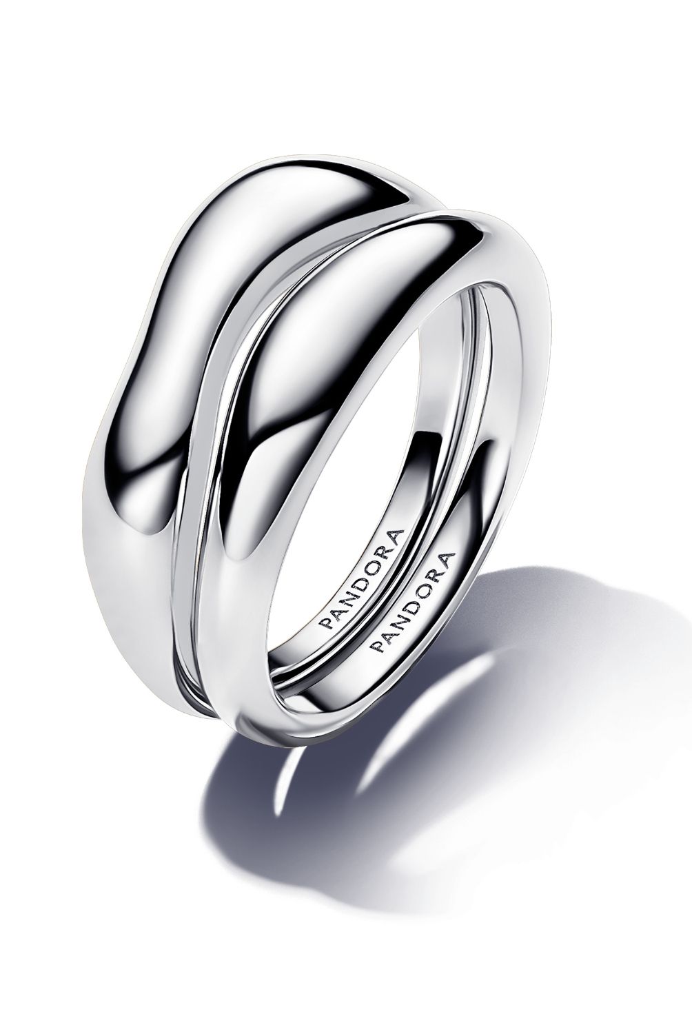 PANDORA - Anillos Pandora Combinables Forma Organica Plata Esterlina 